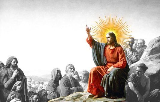 Jesus with halo light showing his is the way