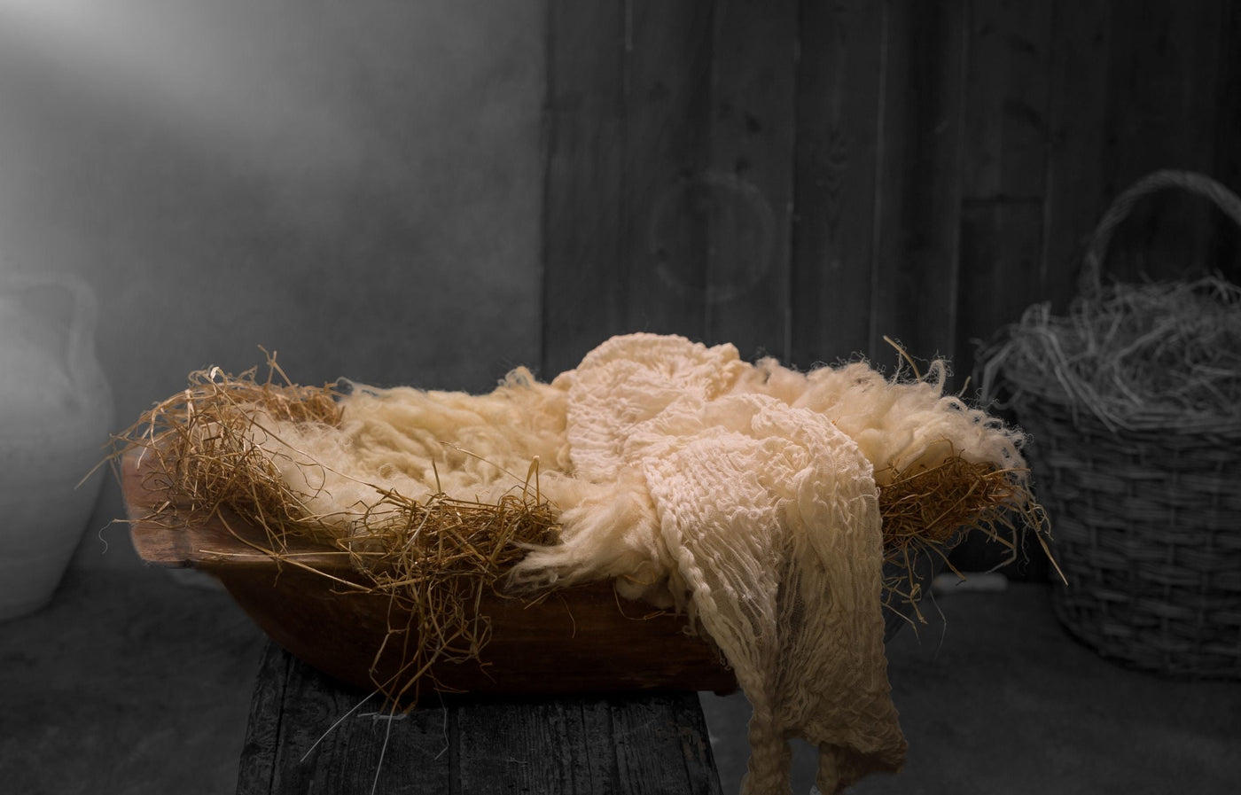 Ancient white linen swaddling cloth